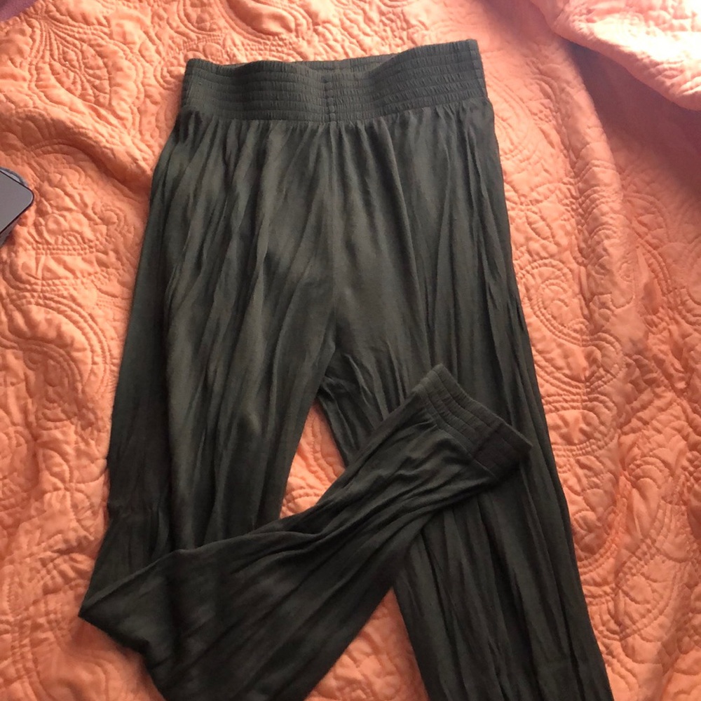 Olive green trousers